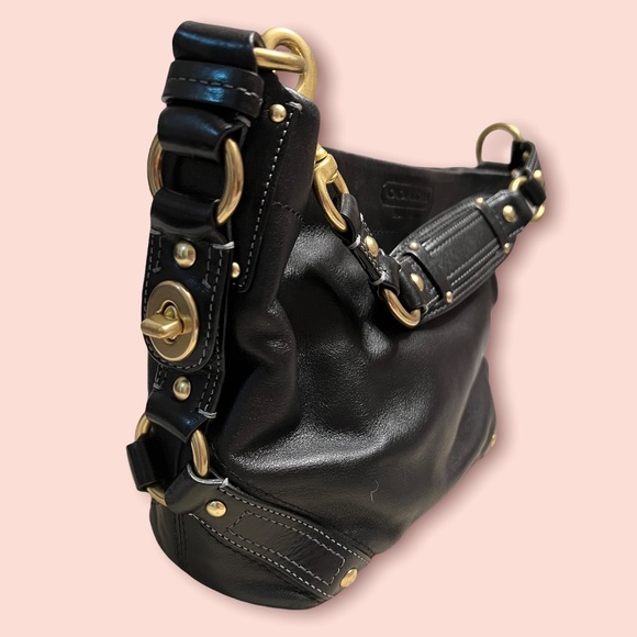 COACH leather bag with gold hardware - Picture 3 of 7